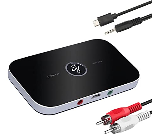 Adaptador Bluetooth 5.0, Adaptador Bluetooth AUX, Transmisor Receptor Bluetooth 2 en 1 con RCA de 3,5 mm, HD de Baja latencia, para TV, PC (Negro)