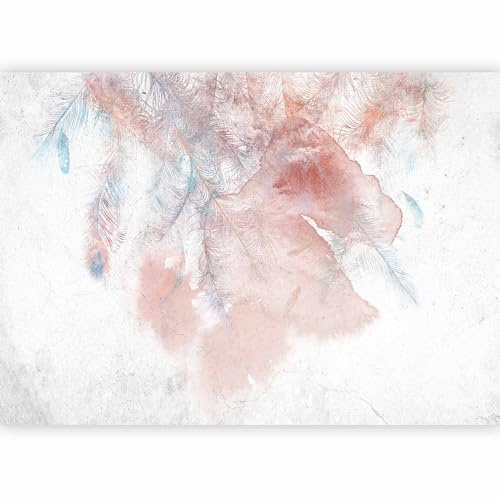 murando Papier peint intissé Plumes 350x256 cm Décoration Murale XXL Poster Tableaux Muraux Tapisserie Photo Plumes Boho Abstrait Nature Aspect béton n-A-10016-a-c