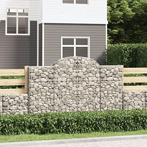 Hochbeet Schmal,Blumenkasten Balkon gabionen Mit Hochbogen 14stk. 200x30x120/140cm Verzinktes Eisengeeignet Für Garten, Eingang, Wohnzimmer, Korridor, Büro, Balkon, Außenbereich