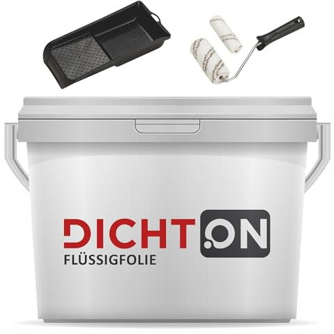 Flüssigfolie 4kg - Wassersperre, Dichtmasse, Abdichtung Dusche, Bad, Küche für Wand & Boden - Flüssige Dichtfolie lösemittelfrei, silikonverträglich © DICHTON D.30W