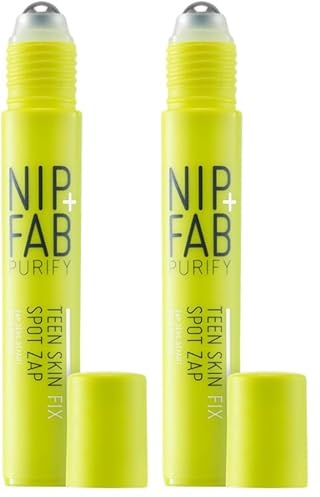 Nip + Fab Teen Skin Fix Spot Zap | Anti Akne Gesichtsgel mit Salicylsäure | Zaubernuss | Wasabi-Extrakt | Beseitigung von Unreinheiten | Akne-Prävention | Porenreinigung | 15 ml (Packung mit 2)