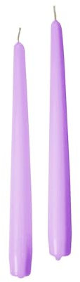 10 Candele coniche Cereria Di Giorgio Ø 2,2 cm h. 25 cm - Candele decorative per la casa – Colore Viola Polvere – Durata 7 ore – Inodore – Cera vegana naturale – Senza olio di palma – Made in Italy