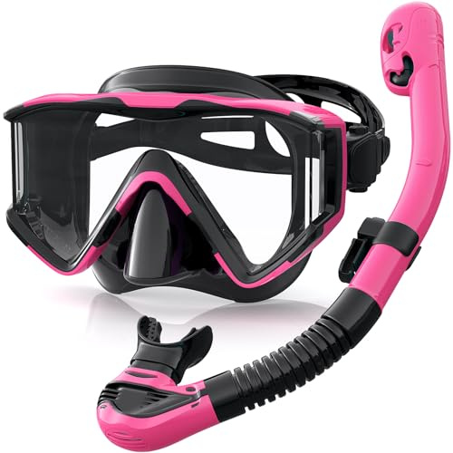 Zeligerstar Schnorchelset Erwachsene, Taucherbrille mit Schnorchel, 3-Fenster-Schnorchelmaske Anti-Fog Anti-Leck, Professional Adult Snorkeling Set für Schnorcheln, Schwimmen und Tauchen