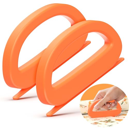 2-Pack Wrapping Paper Cutter with Blades on Both Ends for Christmas, Birthdays & Holidays, Effortless Gift Wrapping Paper Cutter