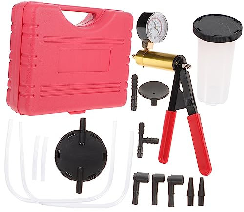 SOLUSTRE Auto Manuelle Vakuum Blutungs Werkzeuge Bremsflüssigkeits Entlüftungstool Mit Sammler Und Schlauch Für Verschiedene Anschlüsse Und Modelle