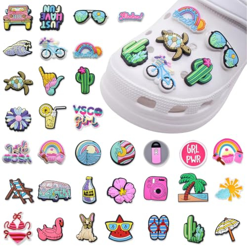 DKDDSSS 35 Stück Schuh Charms, Croc Anstecker für Kinder, Croc Pins Schuhanstecker, Cartoon Schuh Dekoration, PVC Shoe Charms, für Kinder Jungen Mädchen Erwachsene