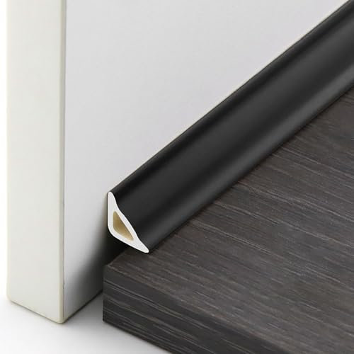 Raouoae Zierleisten Selbstklebend Deckenleisten PVC Wandleiste Abschlussleiste Fliesen Selbstklebend Zierleisten Flexible Zierleisten Für Den Boden, Für Deckenkanten, Wandkanten(Schwarz,Breite: 20 mm)