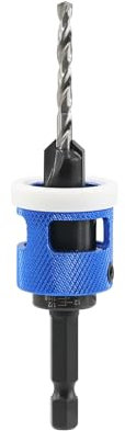 BRSCHNITT Broca avellanadora con punta de carburo de profundidad ajustable para madera, vástago hexagonal de liberación rápida, 9/64 x 3/8 pulgadas HSS M2 puntas cónicas para carpintería, plástico,