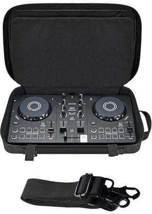 Tragbare Tasche für AlphaTheta DDJ-FLX2, Reise-Tragetasche, kompatibel mit FLX2 Disc-Player/Pioneer DDJ-200/DDJ-WeGO4/Hercules Inpulse 200/Inpulse200 MK2, multifunktionale Tasche mit Schultergurt, BK,