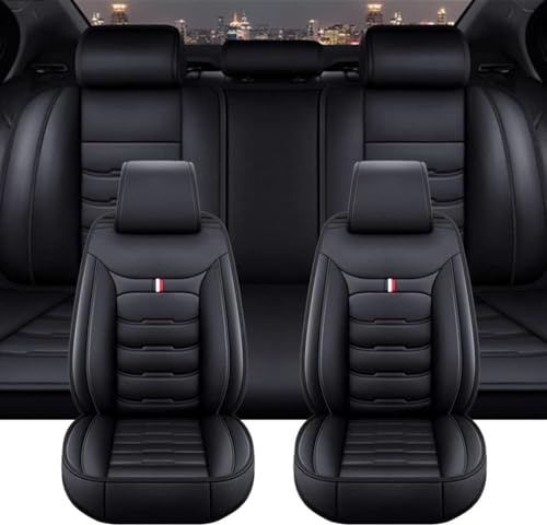 YMYQF Auto Sitzbezüge Sets für BMW X1 F48 X1 2.Gen 2015-2019 2020 2021 2022 2023 2024 2025, 5 Sitzer PU Leder Autositzschoner Wasserdichter Atmungsaktiver Autositzbezüge Zubehör,Black