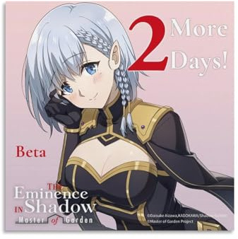 Anime-Poster The Eminence in Shadow, das beste Geschenk für Weihnachten (47), Leinwandbild, Wandkunst, dekorative Bilddrucke, moderne Dekoration, 40 x 40 cm