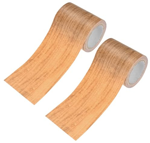 M METERXITY 2 Rouleaux De Ruban De Réparation Grain De Bois, 2.24in x 15ft Texture Réaliste Autoadhésif Papier Contact Pour Meubles/Sols/Maison [Chestnut Maple]