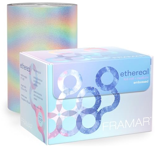 FRAMAR Strähnenfolie für Friseur, Ethereal, Alufolie Rolle, 97,5 m | Haarfolie und Strähnchenfolie für Haarfarbe Zubehör; Ethereal Foil Roll Strähnenpapier für Friseure
