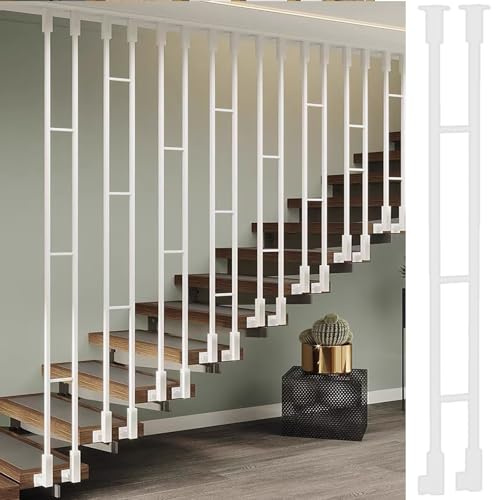 Barandilla de escalerametálicos Kit De Postes/barandillas De Escalera De Hierro Forjado Para Interiores, Balaustrada Cuadrada Para Escalera De Ático, Columna De Barandilla Metálica Vertical De Repuest