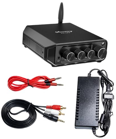 predolo Amplificatore di Potenza Mini Amplificatore Stereo 50W + 50W Classe D 2.0 Audio a 2 canali per Home Theater da Tavolo e da scaffale