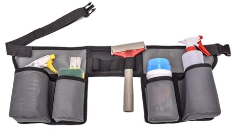 Cleaning Tool Belt - Adjustable Waist Organizer Bag with Pockets, Caddy Holder for Supplies | Utility Belt for Housekeeping Garden Tools Storage, Unisex Work Gear for Home Office Janitor Indoor