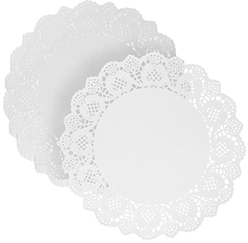 SOLUSTRE 100pièces Napperons Papier Dentelle Ronds Supports Décoratifs pour Gâteaux Et Tartes Caissettes à Cupcakes pour Anniversaires Et Mariages