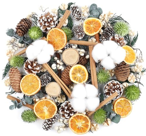 Fangoo Christmas Cinnamon Pine Cones Scented Potpourri Bag Decorating Bowl Filler Dried Plant Vase Filler for Christmas Tree Ornament DIY Crafts Table Centerpiece Wreath Winter Wedding Holiday Decor