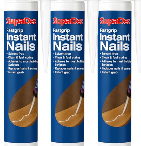 Fastgrip Instant Nails Adhesive 300ml (Pack of 3) | Strong Grab Multi-Purpose Construction Glue | Heavy Duty Interior & Exterior Use