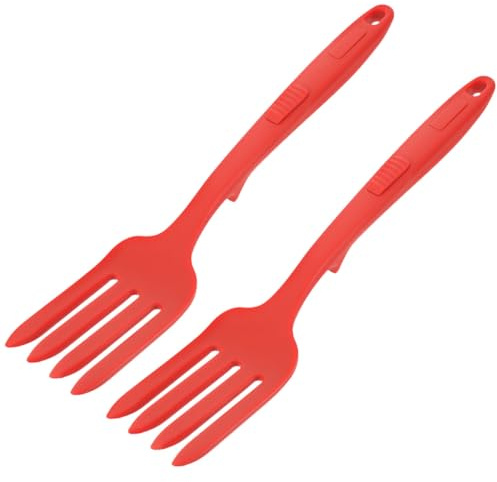 TOYZFRIENDY 2 Pinzas De Silicona Reutilizables, Tenedores Grandes De Cocina Ergonómicos, Utensilios De Silicona Lavables, Para Mezclar Pasta y Ensaladas, Accesorios De Cocina Para Uso Diario