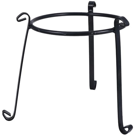 HOMSFOU Supporto per Piante in Ferro Nero, Mensola per Fiori da Interno ed Esterno, Portafiori Stabile e Pratico per Terrazze e Spazi Verdi, Supporto Vaso Alto 20,5 Cm