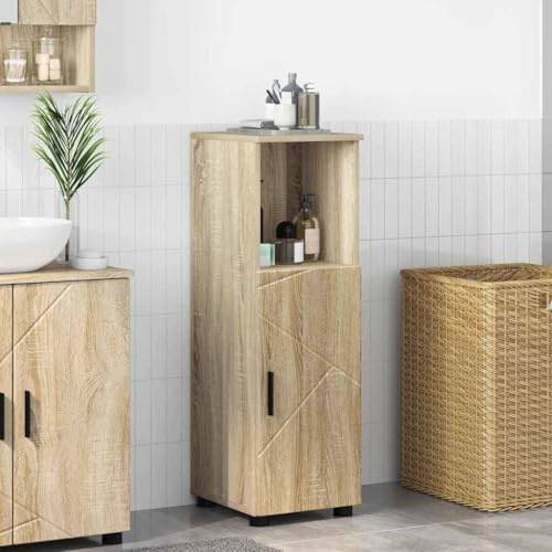 Lumanois Gabinete de Baño con Puerta Roble Sonoma 30 x 35 x 95 cm,Mobiliario,Armarios y Almacenamiento,Tocadores,Tocadores de baño,13.86kg-883316