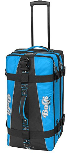 BoGi Bag Reisetasche Rollkoffer Reisekoffer Koffer, 72 cm, 85 L, Blau/Schwarz