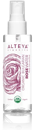 Alteya Organic Rose Water 100ml Spray - Pure Organic Rosa Damascena (Damask Rose) Hydrolat - No additives - USDA Certified Organic - Face Toner, Revitalizing Body, Condition Hair & Scalp
