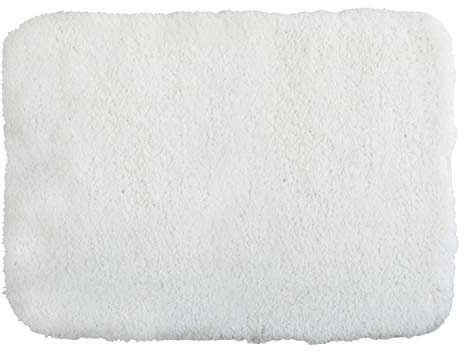 MSV - Mikrofaser-Badematte - 50 x 70 cm - Weiß - Weich und komfortabel - Schnell absorbierend - Ideal fürs Badezimmer - Pflegeleicht - Schnelltrocknend