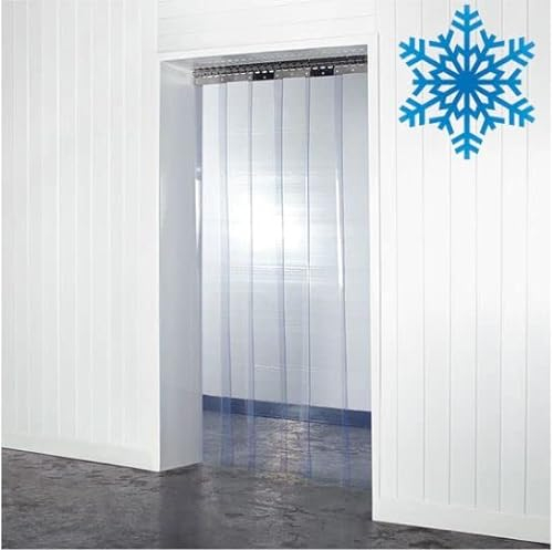 Super Polar Kit di tende a strisce in PVC trasparente - Tenda termica isolante freddo per ambienti freddi, congelatori, porte di magazzino, industrie alimentari e celle frigo (1 m x 2m)