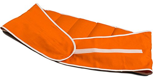 Bio-Dinkelkissen 7-Kammer mit Gürtel & Klettverschluss - Länge ca. 135cm - orange - Wärmekissen XXL Körnerkissen