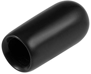 sourcing map 80pcs Rubber End Caps 5mm ID Vinyl Round End Cap Cover Screw Thread Protectors Black