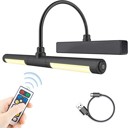 HONWELL Luz de imagen recargable con mando a distancia, lámpara de pantalla LED, cabezal de luz giratoria con 3 modos de iluminación para pinturas de retratos y artes luminosas, temporizador