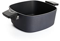 Woll Diamond Lite Kasserolle viereckig - Induktiv -, 24x24 cm, 10.5 cm hoch, 4.5 Liter, mit 2 Seitengriffen - Geeignet für alle Herdarten, Aluminiumguss, Antihaft-Versiegelung, backofenfest, anthrazit