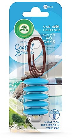 Air Wick Car Air Freshener | Coastal Breeze | Odour Neutraliser| Lasts Upto 40 Days | Naturally Inspired Fragrance