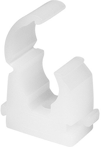 ROHANS Single 15mm HINGED Pipe Clips TS15 for PIPEWORK Black, White, Red, Yellow, Blue, Pack of 5, 10, 15, 20, 50, 100 (5, White)