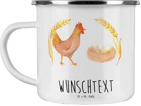 Mr. & Mrs. Panda Tasse Huhn Stolz - Personalisierte Geschenke, Tassen Bedrucken, Kaffeetasse, Hühner, Kaffeebecher, Camping, Hof, mit Namen, Eier, Bauernhof, Schwangerschaft, Hahn