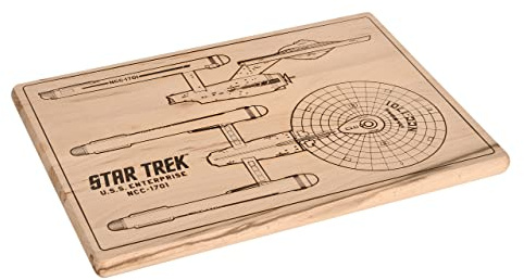 Elbenwald Star Trek Planche à découper en bois U.S.S. Enterprise hêtre 42 x 30 x 2 cm