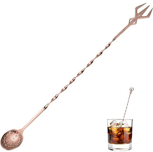 Wudaizhi Stainless Steel Cocktail Spoon 12 Inch Long Spiral Design Drinks Bar Spoon Cocktail Layering Mixing Spoon Cocktail Shakers