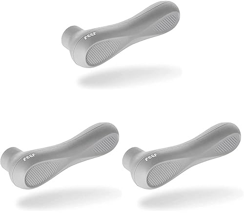 reer HandleGuard Türgriffschutz Türklinkenpuffer Türstopper gegen Stoßverletzungen an Türgriffen, grau (Packung mit 3)