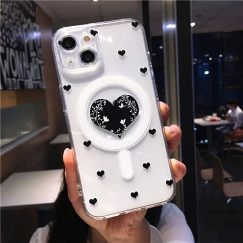 ENILSA For iPhone 14 Pro Max Luxury Magnetic Cute Pattern Transparent Phone Case For iPhone 11 12 13 14 Plus Protective Cover,AX Magnetic Case,For Iphone 13 Pro