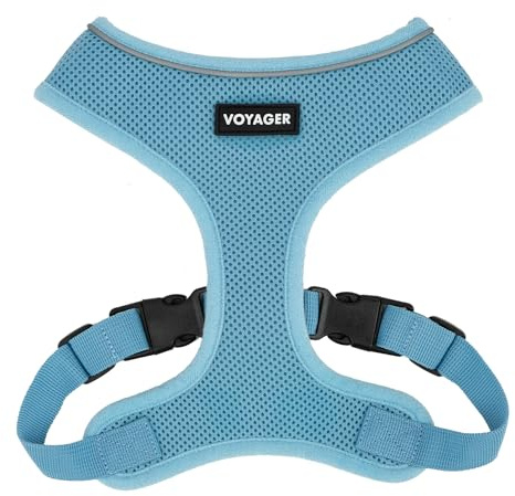 Voyager Aerolite Anti-Zieh-Hundegeschirr aus Netzgewebe mit leichten, weichen, atmungsaktiven, reflektierenden Nähten und verstellbaren Trägern, zum Gehen, Laufen, Training, strapazierfähig und