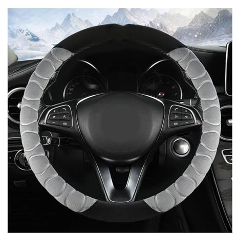 Lenkradbezug Auto Für Abdeckung Winter Warm Weiches Fell Lenkradschutz Universal Lenkradabdeckung (Farbe : Grey-Style 2)