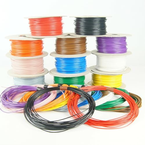 Single Core 25 AMP Rated 2mm² Stranded Copper Cable 12V 24V Thin Wall Wire (WHITE, 10M Coil)