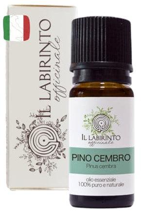 Olio Essenziale Pino Cembro Cirmolo puro Italiano Il Labirinto Officinale - Oli Essenziali Naturali - Olio essenziale per Diffusori e Umidificatori, Aromaterapia, Sauna - 10ml