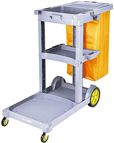 CCYENG Lagerregal, Hotel-Reinigungswagen, Mehrzweck-Wäschewagen, Reinigungswerkzeugwagen, wasserdichter Müllsack, faltbar, große Kapazität mit Deckel, Einkaufszentrum,