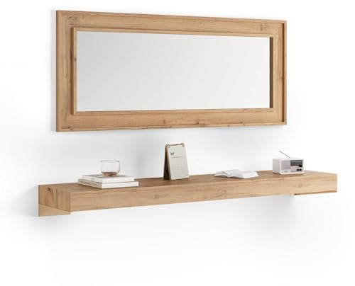 MOBILI FIVER, Consola Suspendida Evolution 180x40, Madera rústica, Aglomerado y Melamina, Consola recibidor, Made In Italy