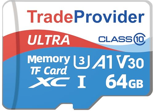 TradeProvider Ultra TF Memory Card, 64GB, Up to 140MB/s Read Speed, A1, C10, U3, V30, 4K Video Recording, for Smartphones Drones Tablets Dash Security Cameras