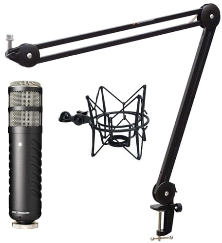 Rode Procaster XLR-Mikrofon mit keepdrum MS138 Gelenkarm und MS090B Mikrofonspinne