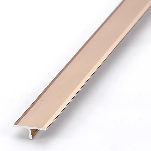 GSKDZG T Form Boden Übergangsleiste Metall Flacher Trennstreifen Übergangsprofil Breite 15mm 20mm 33mm 40mm Übergangsschiene Abdeckleiste(Titanium Gold,33mm)